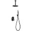 Conjunto de ducha empotrado techo monomando Olimpo negro mate de Imex